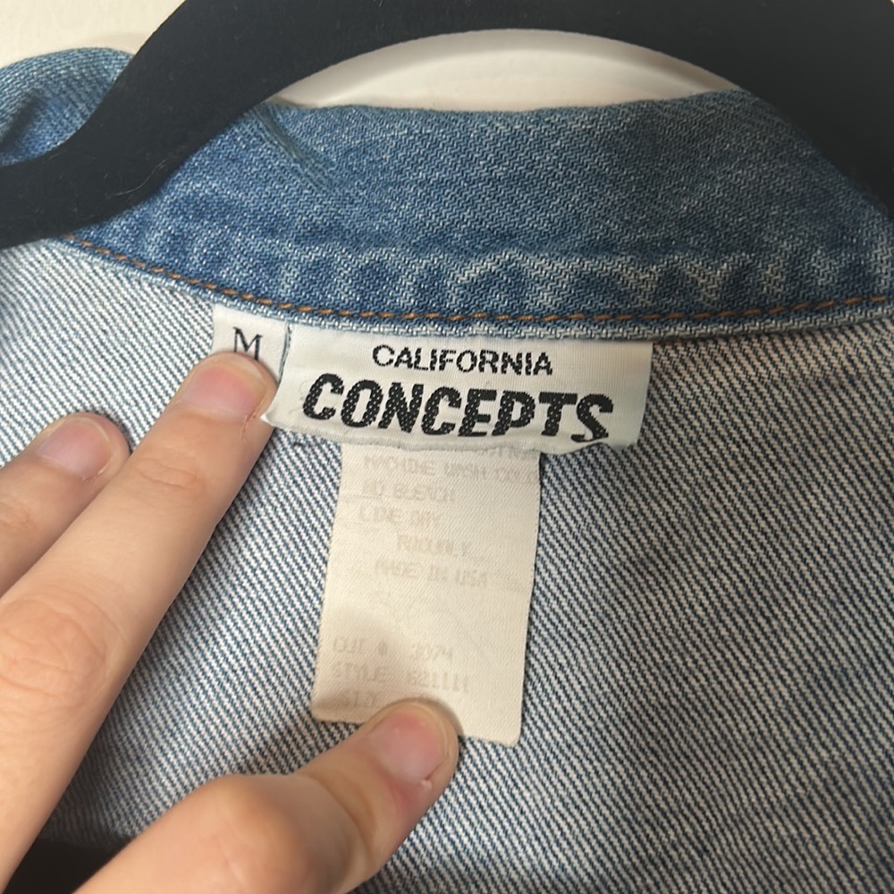 Vintage 90’s California Concepts Denim Jean Cropped Vest - Picture 4 of 6